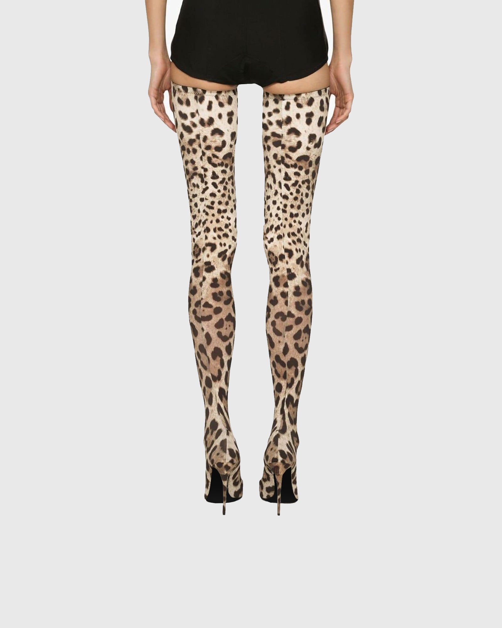 over the knee leopard print boots