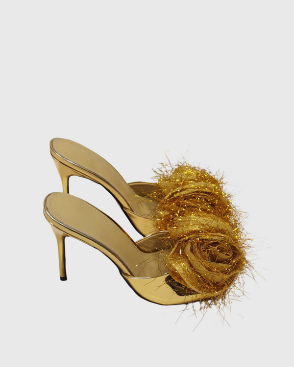 Rosalba Rose Mules In Gold