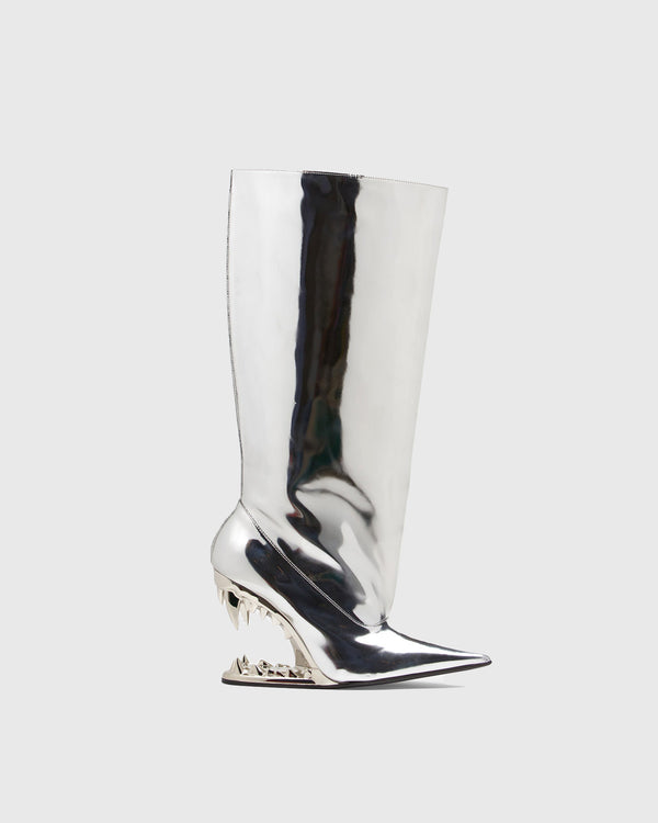 Antonia Wolf Tooth Metallic Knee High Boots