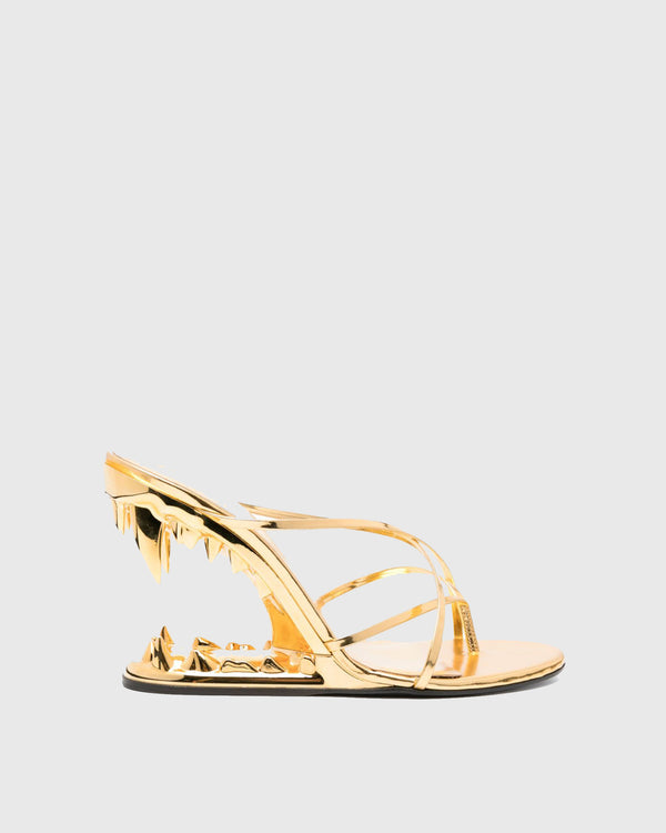 Antonia Wolf Tooth Sandals In Gold