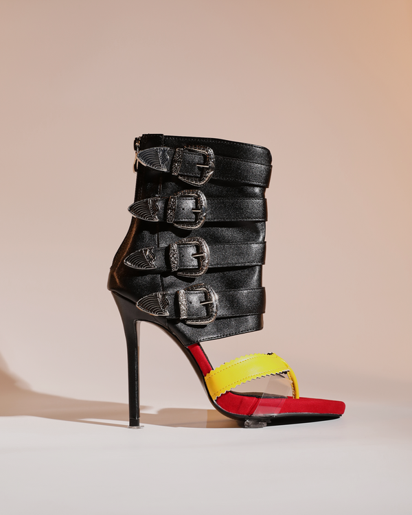 Baba Buckle Deconstruct Thong Sandals In Black