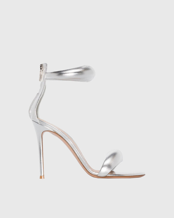 Bianca Leather Strap Sandals In  Silver