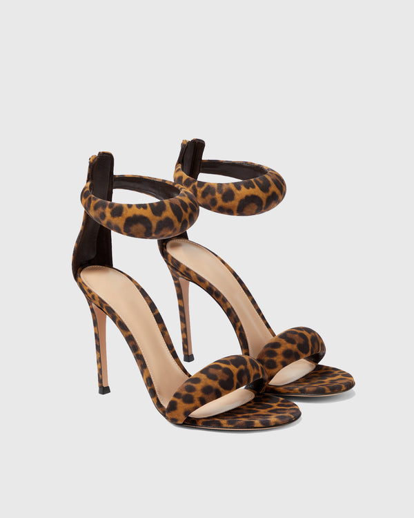 Bianca Leopard Print Leather Sandals