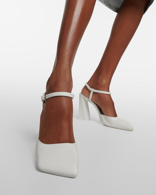 Brio Satin Strap Pumps In White