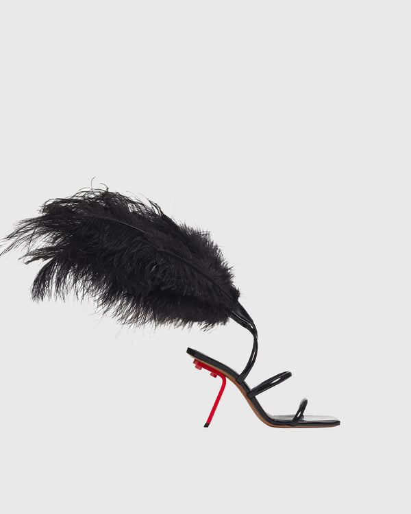 Carlotta Heterotypic Heel Feather Sandals