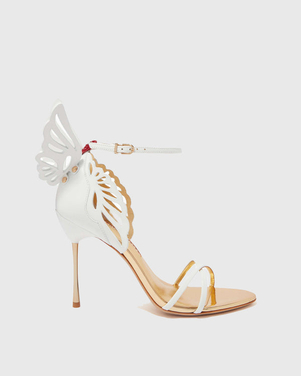 Catia Cutout Butterfly Wings Strap Sandals In White