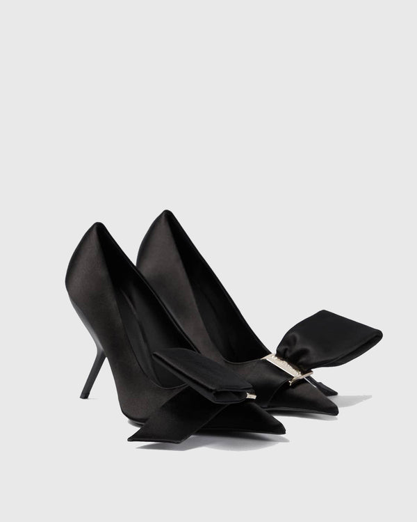 Concetta Bow Heterotypic Heels In Black