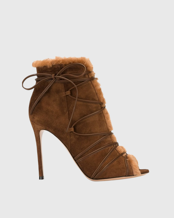 Dariya Lace Up Faux Fur Ankle Boots