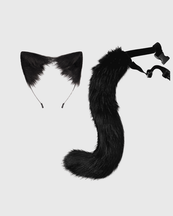 Earline Cat Ear Headband & Tail Set