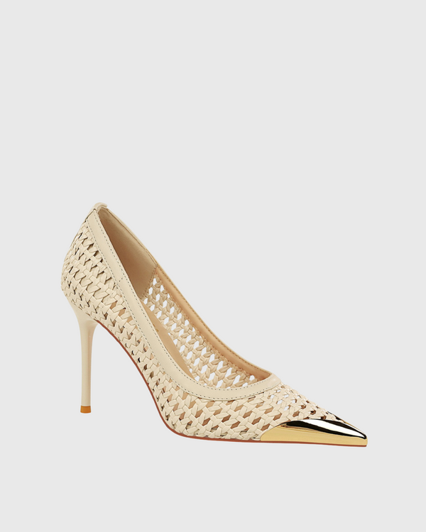 Einion Woven Pumps In Beige
