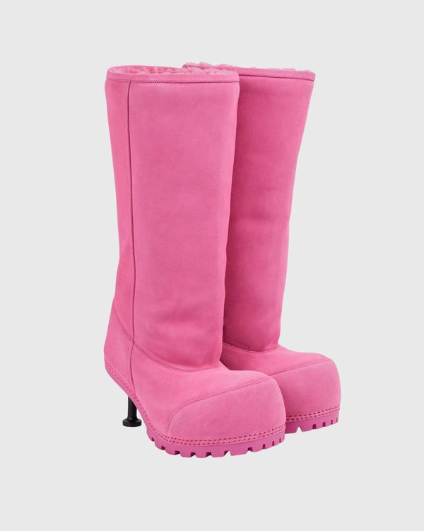 Eino Suede Knee High Boots In Pink