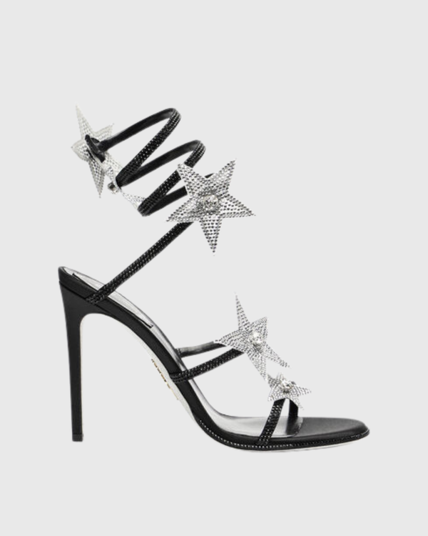 Elisa Star Snake Sandals In Black