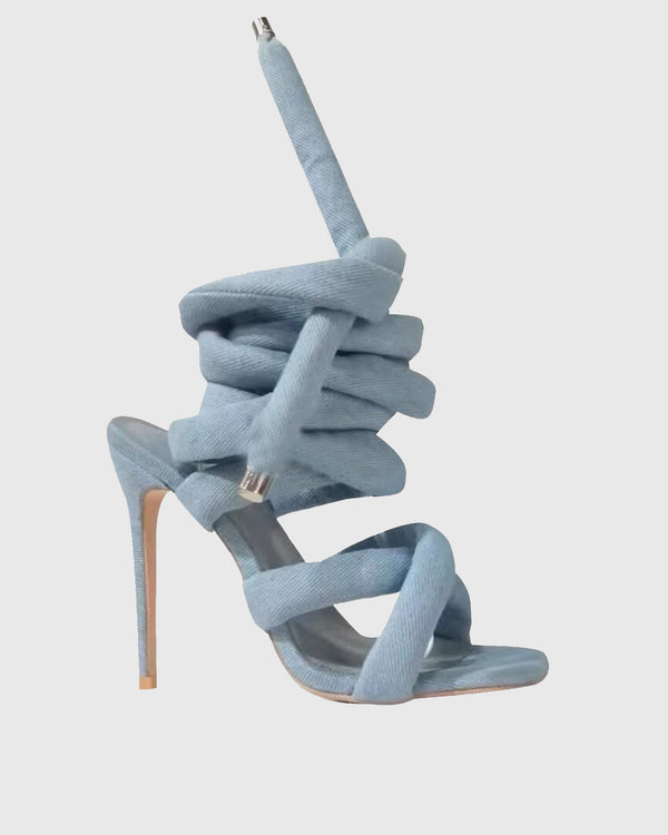 Eloisa Lace up Sandals In Blue