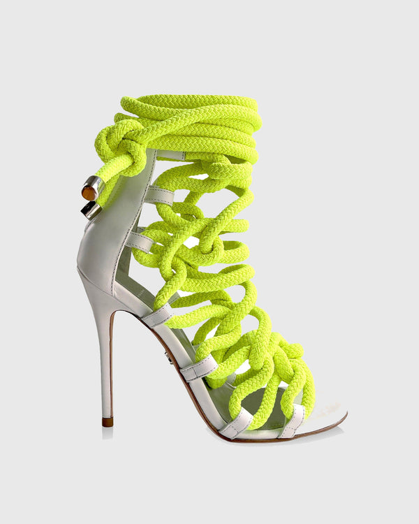 Emma Lace up Sandals In Green