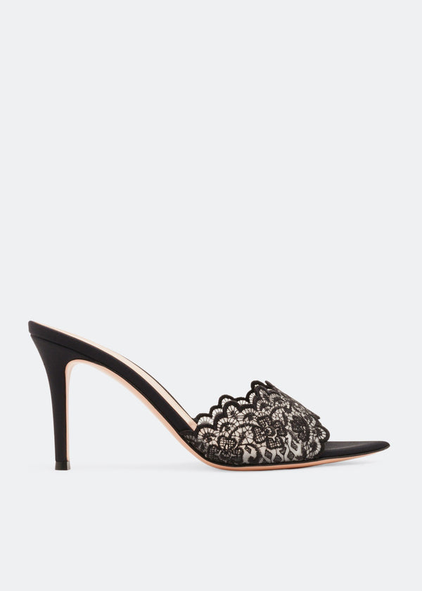 Eva Lace Sandals In Black