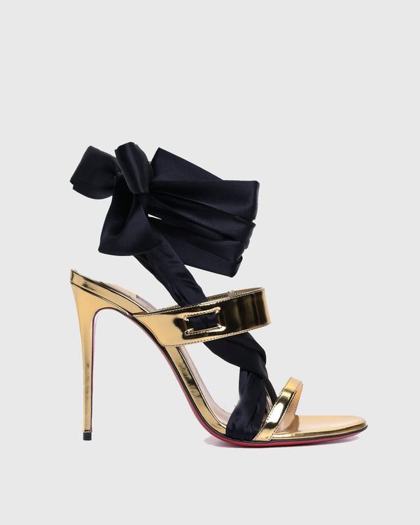 Faustina Metallic Ribbon Sandals