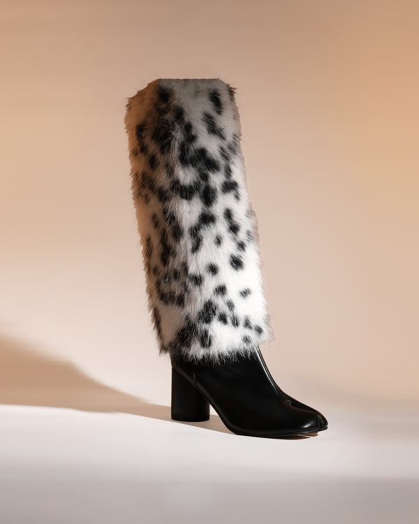 Faux Fur Boot Covers In Snow Leopard