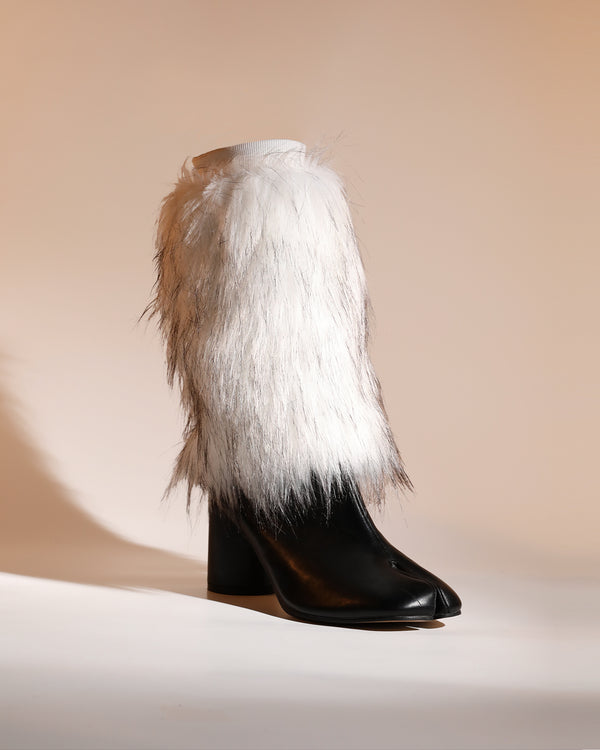 Faux Fur Boot Covers In White