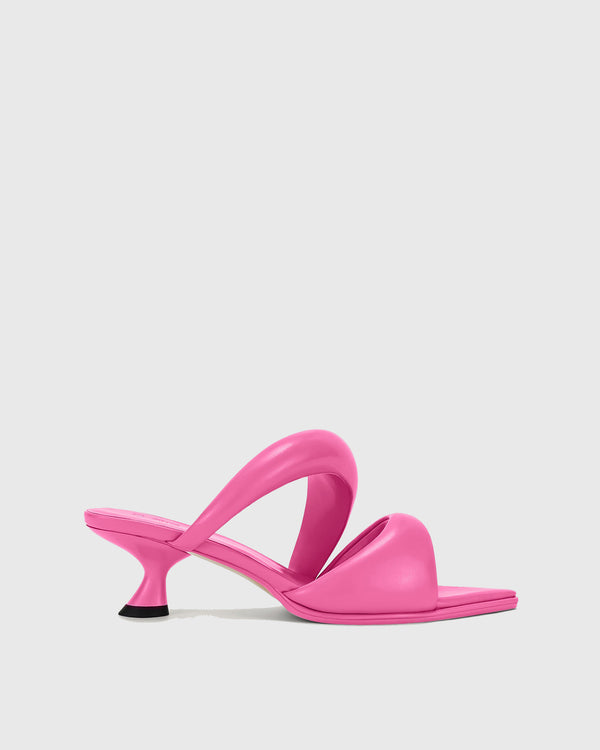 Felicia Hetertypic Heel Leather Pumps In Pink