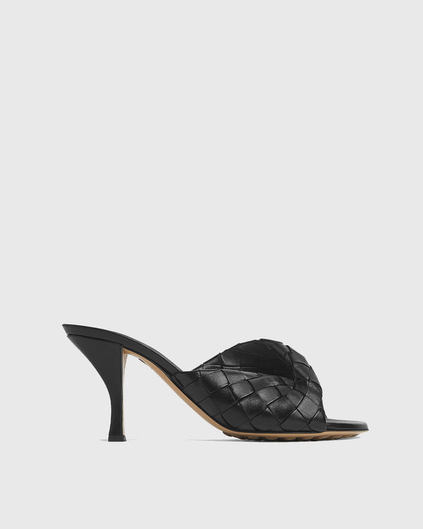 Filippa Woven Leather Sandals In Black