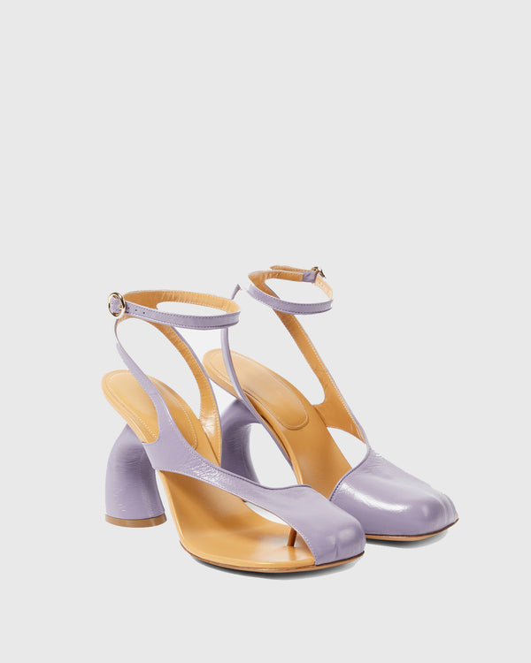 Fina Split Toe Heterotypic Heel Sandals In Purple