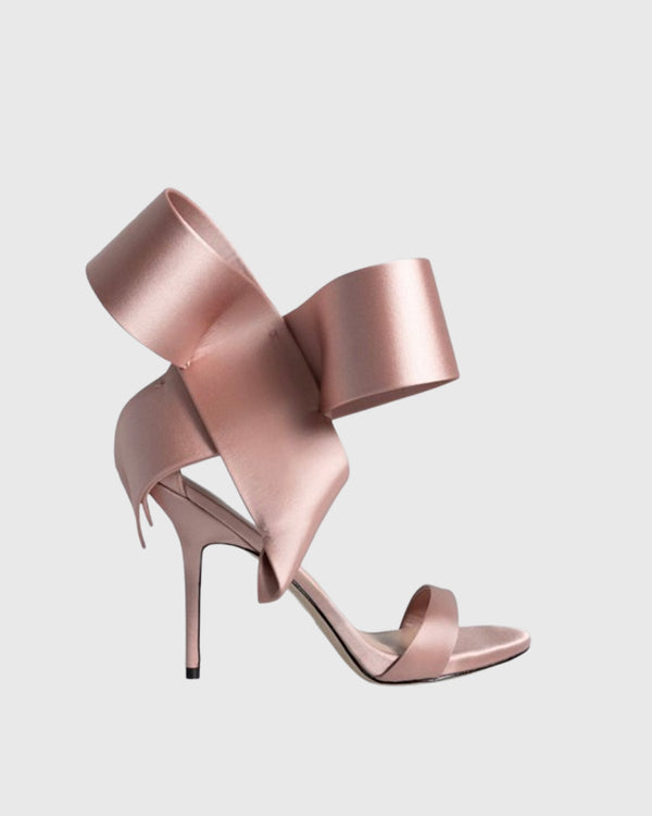 Fioralba Bow Satin Strap Sandals In Pink