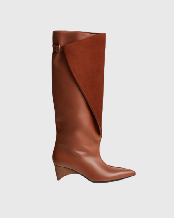 Gaetana Buckle Splicing Knee High Boots