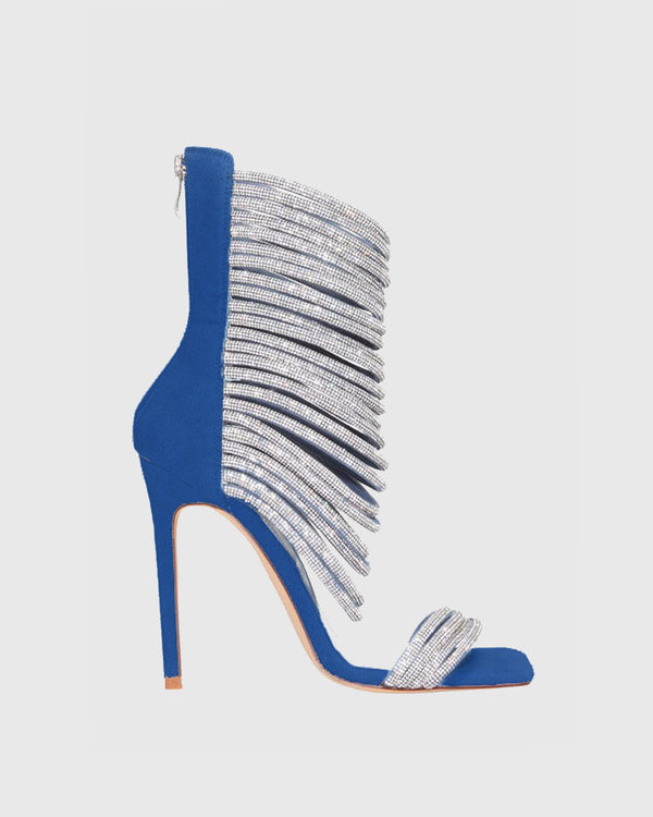 Galilea Crystal Strap Sandals In Blue