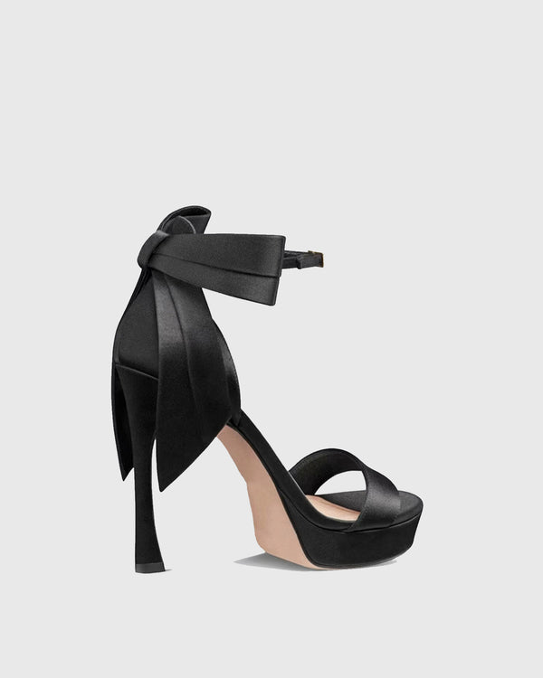 Imma Bow Ankle Strap Sandals In Black