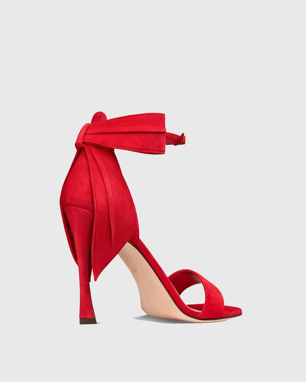 Imma Bow Ankle Strap Sandals In Red