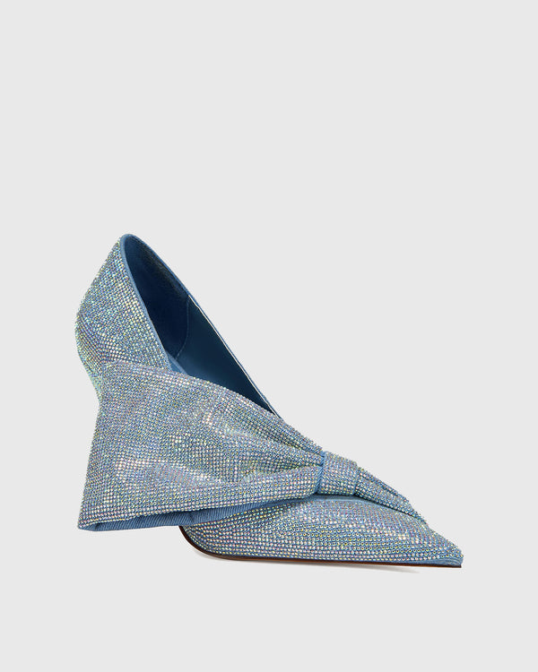 Isidora Rhinestone Folded Bow Pumps