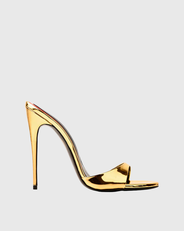 Jolie Patent Leather Slippers In Gold
