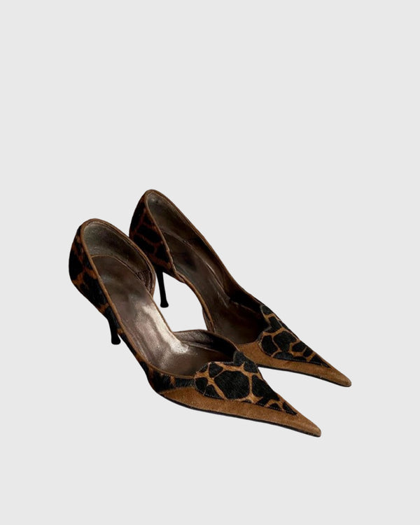 Laura Leopard Print Heart Toe Pumps