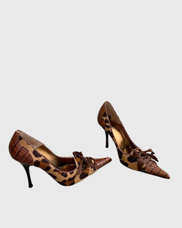 Lavinia Bow Leopard Print Pumps