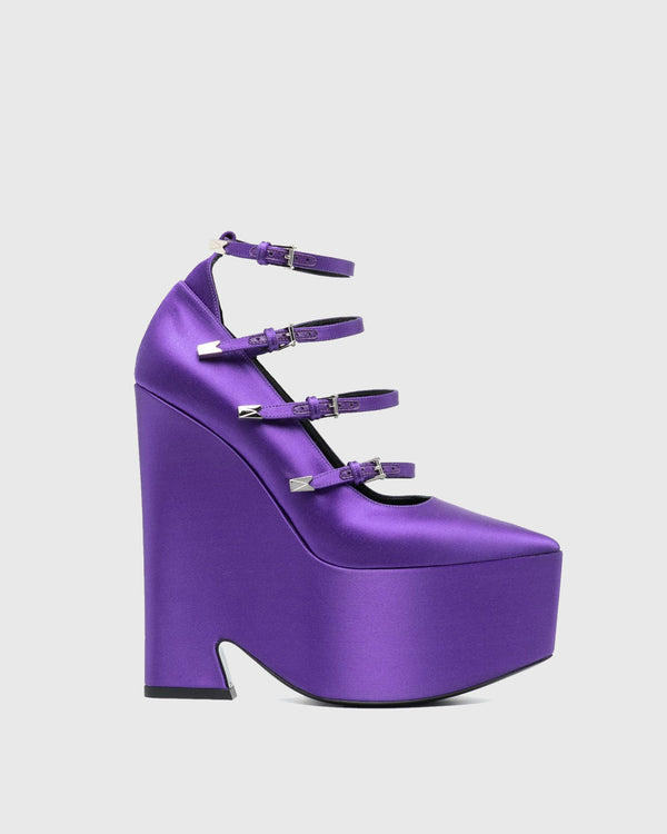 Lena Satin Ribbon Platform Heels