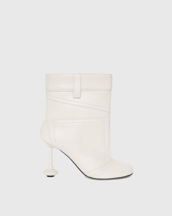 Luigia Toy Heel Ankle Boots In White