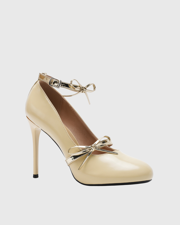 Mary Bow Jane Pumps In Yellow