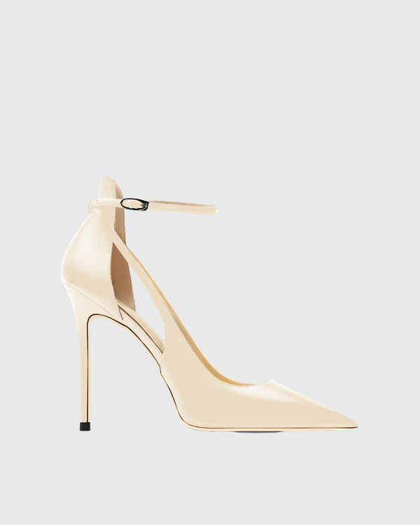 Nella Side Cut Strap Pumps In Natural