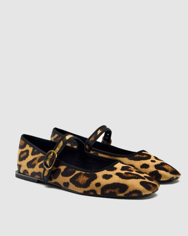 Nicola Leopard Print Ballet Flats