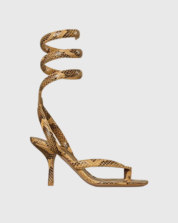 Nina Spiral Snake Sandals In Yellow