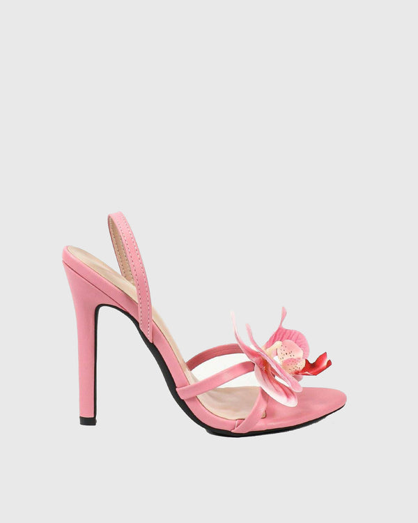 Oria Flower Slingback Sandals In Pink