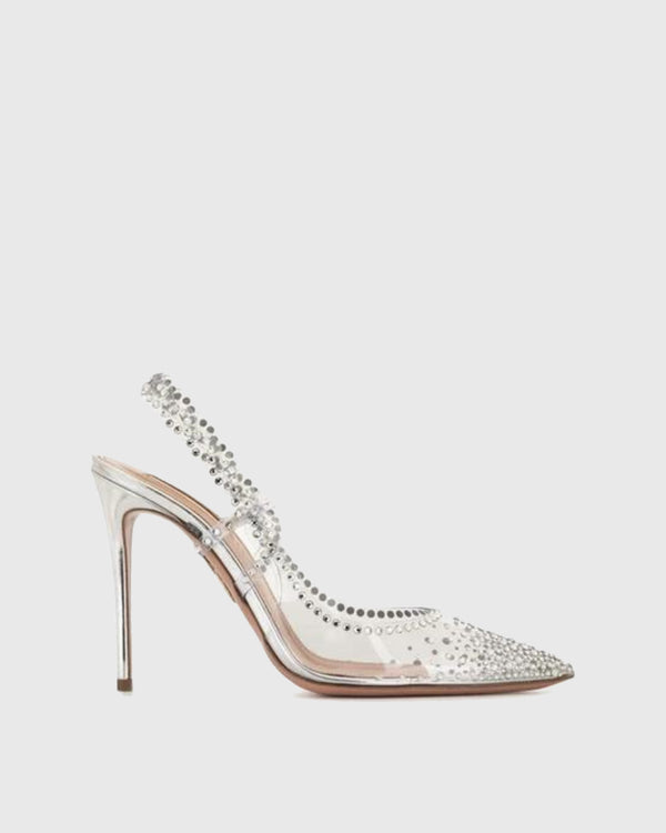 Orietta Starry Rhinestone PVC Slingback Pump