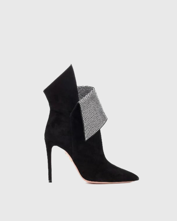 Renata Rhinestone Fold Ankle Boots