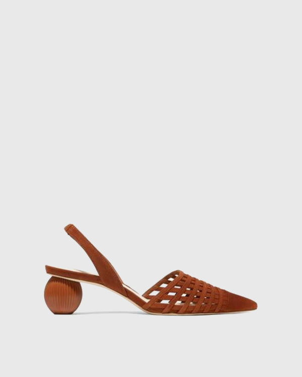 Renza Cutout Slingback Sandals In Brown