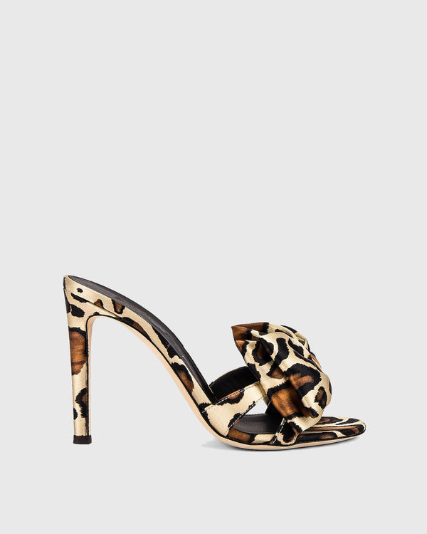 Romana Leopard Print Bow Slippers