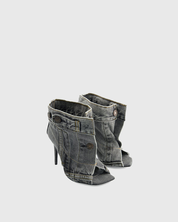 Romancia Splicing Denim Cowboy Ankle Boots