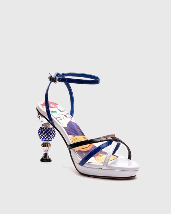 Rubina Flower Print Heterotypic Heel In White