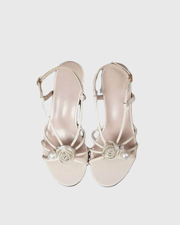 Bernice Rose Pearl Embellished Slingback Sandals