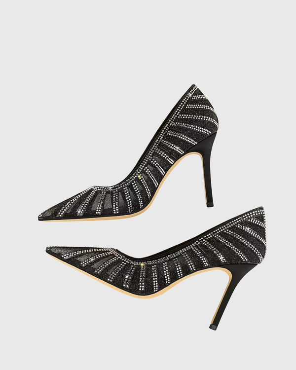 Sada Diamente Lace Pumps In Black