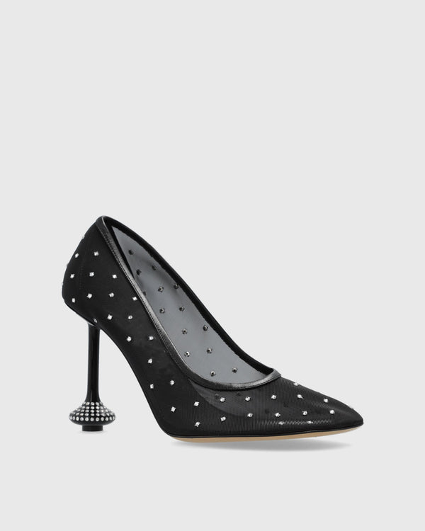 Sarita Rhinestone Embellished Mesh Pumps